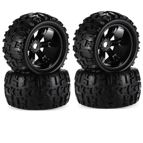 RC Reifen Felgen Kompatibel Mit Traxxas Für Maxx Für Tmaxx Für E-Revo Für Revo 3.3 4er-Pack RC-Truck Im Maßstab 1:8 17-mm-Sechskant-Reifen Und Räder-Set Geklebt(150mm*90mm) von APMXQWIL