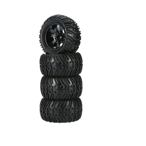 RC Reifen Felgen Kompatibel Mit Trxs Für Himoto Für HSP Für HPI 4 Stück 125 Mm Gummi 1/10 RC Autoreifen Und Felgen 12 Mm Sechskant 4 Mm Sicherungsmuttern RC Autoreifen von APMXQWIL