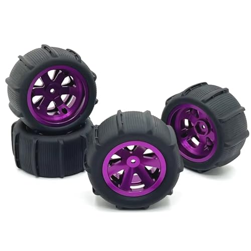 RC Reifen Felgen Kompatibel Mit Wltoys 144001 124019 A959 Für SCY 16101 Für MJX 14209 16207 Für JJRC Q130A RC Autoteile 85 Mm Schneesandreifen Reifenrad(Purple) von APMXQWIL