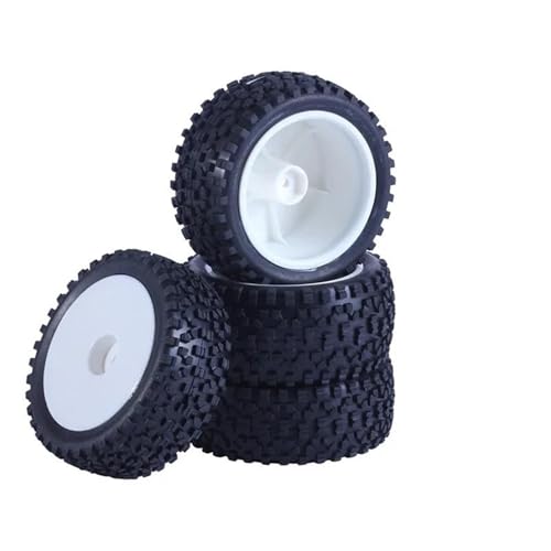 RC Reifen Felgen Kompatibel Mit Wltoys Für 144001 124019 104001 RC-Car-Upgrade-Teile Im Maßstab 1/10 1/12 1/14 Off-Road-Buggy 4 Stück 85 Mm Reifen Radreifen(White,M4) von APMXQWIL