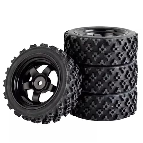 RC Reifen Felgen Kompatibel Mit Wltoys Für HSP 1:10 1:12 1:14 1:16 RC-Autoteile Für Modellzubehör RC-Car-Felge Und Reifen Felgengummireifen(Black,D) von APMXQWIL