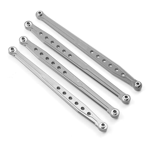 RC Zugstange Kompatibel Mit AXIAL Für SCX10 AX80043 AX80054 1/10 RC Auto Crawler Upgrade Teile 4-teiliges Aluminium-Lenkgelenkstangen-Set(Silver) von APMXQWIL