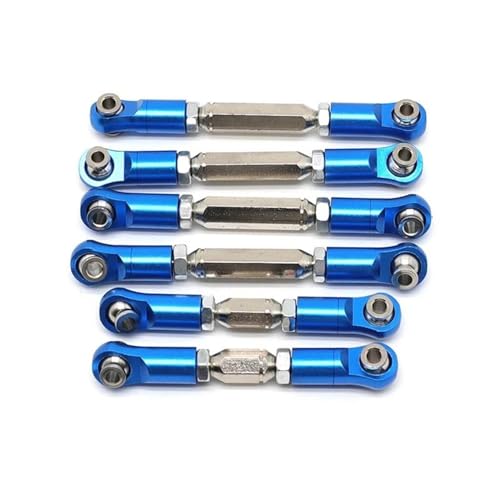 RC Zugstange Kompatibel Mit Arrma Für Granite Für SENTON Für VORTEKS Für Typhon Für Big Für Rock 1/10 RC Autoteile Metall Spurstangen Linkage Links Set(Blue) von APMXQWIL