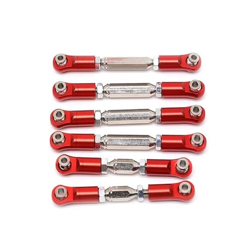 RC Zugstange Kompatibel Mit Arrma Für Granite Für SENTON Für VORTEKS Für Typhon Für Big Für Rock 1/10 RC Autoteile Metall Spurstangen Linkage Links Set(Red) von APMXQWIL