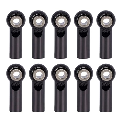 RC Zugstange Kompatibel Mit Axial Für SCX10 Für Traxxas Für TRX4 D90 Für Tamiya 1/10 RC Crawler-Teile, 10 Stück M4 Spurstangenkopf, Kugelgelenk(Black) von APMXQWIL