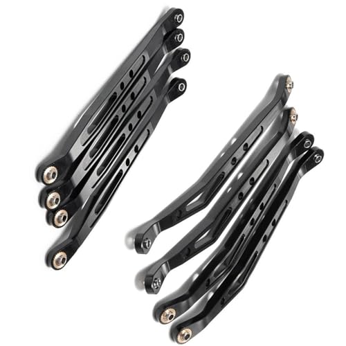 RC Zugstange Kompatibel Mit Axial Für Wraith 90018 1/10 RC Crawler Auto Aluminium Link Rod Oberen Unteren Arm Chassis Suspension Linkage(Black,Upper Lower-Silver) von APMXQWIL