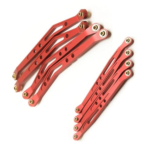 RC Zugstange Kompatibel Mit Axial Für Wraith 90018 1/10 RC Crawler Auto Aluminium Link Rod Oberen Unteren Arm Chassis Suspension Linkage(Red,Upper Lower-Silver) von APMXQWIL