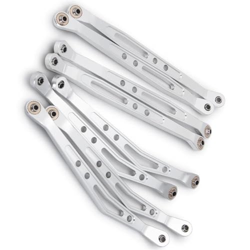 RC Zugstange Kompatibel Mit Axial Für Wraith 90018 1/10 RC Crawler Auto Aluminium Link Rod Oberen Unteren Arm Chassis Suspension Linkage(White,Upper Lower-Silver) von APMXQWIL