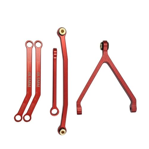 RC Zugstange Kompatibel Mit FMS Für FCX24 1/24 RC-Auto-Upgrade-Teile, 5-teiliges Lenkstangen-Set Aus Aluminiumlegierung Mit Radstand(Red) von APMXQWIL
