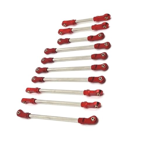 RC Zugstange Kompatibel Mit HB R1001 R1002 R1003 10 Stück Metallverbindungsstange Verstellbares Gestänge 1/10 RC Auto Upgrade Teile Zubehör(Red) von APMXQWIL