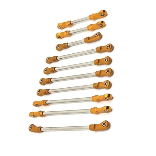 RC Zugstange Kompatibel Mit HB R1001 R1002 R1003 10 Stück Metallverbindungsstange Verstellbares Gestänge 1/10 RC Auto Upgrade Teile Zubehör(Yellow) von APMXQWIL