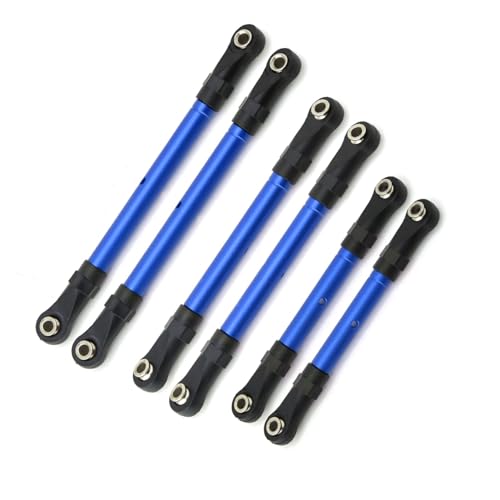 RC Zugstange Kompatibel Mit Hoss Für Slash 4WD RC-Auto-Upgrade-Ersatzteile, Verstellbare Zugstange Vorne Und Hinten, Spurstange, Lenkstange, Blau von APMXQWIL