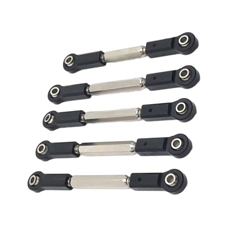 RC Zugstange Kompatibel Mit JLB J3 1/10 RC-Auto-Upgrade-Zubehör, 5-teiliges Metall-Zugstangen-Lenkstangen-Set, RC-Auto-Verbindungsstange(Black) von APMXQWIL