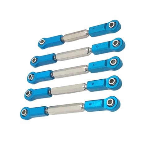 RC Zugstange Kompatibel Mit JLB J3 1/10 RC-Auto-Upgrade-Zubehör, 5-teiliges Metall-Zugstangen-Lenkstangen-Set, RC-Auto-Verbindungsstange(Blue) von APMXQWIL