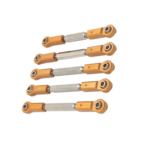 RC Zugstange Kompatibel Mit JLB J3 1/10 RC-Auto-Upgrade-Zubehör, 5-teiliges Metall-Zugstangen-Lenkstangen-Set, RC-Auto-Verbindungsstange(Yellow) von APMXQWIL
