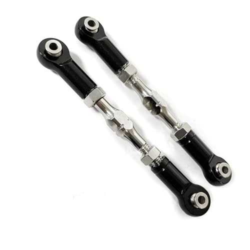 RC Zugstange Kompatibel Mit LOSI Für Baja Für Rey 4WD 1/10 RC-Auto-Tuning-Teile, 2-teiliges Verstellbares Metallgestänge, Servo-Pull-Lenkstangen-Set(Black) von APMXQWIL