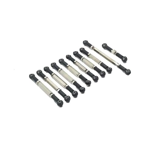 RC Zugstange Kompatibel Mit MN D90 1/12 RC-Auto-Upgrade-Teil, 12-teiliges Lenkstangen-Zugstangenhalterungsset Aus Aluminiumlegierung, RC-Auto-Verbindungsstange(Black) von APMXQWIL