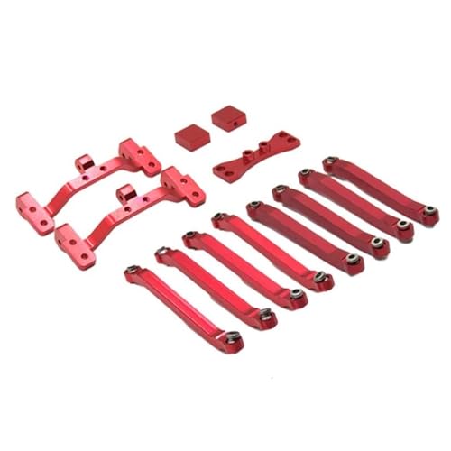 RC Zugstange Kompatibel Mit MN D90 1/12 RC Crawler Auto Upgrades Teile Zubehör 10 Stück Metall Chassis Verbindungsstange Zugstangenhalter(Red) von APMXQWIL