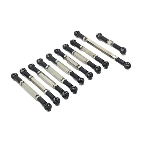RC Zugstange Kompatibel Mit MN D90 D91 D96 D99S MN99S MN90 1/12 RC-Auto-Tuning-Teile, 10-teiliges Metall-Zugstangen-Lenkstangen-Set(Black) von APMXQWIL