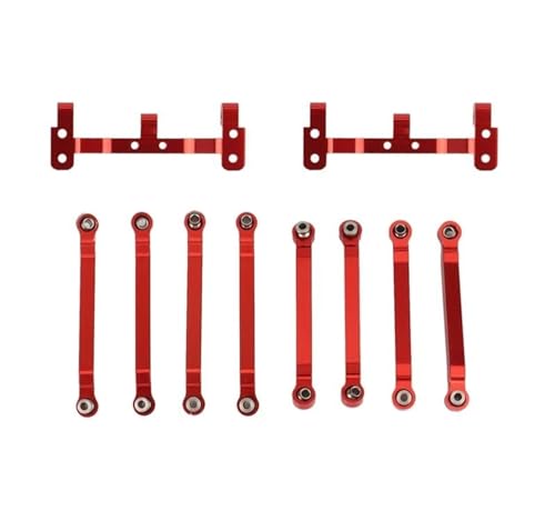 RC Zugstange Kompatibel Mit MN D90 D96 D99S MN98 MN99S 1/12 RC Auto Upgrade Teile Metall Zugstange Verbindungsstange Gestänge Mit Zugstangenmontagesatz(Red) von APMXQWIL