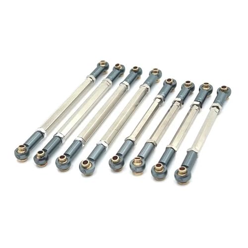 RC Zugstange Kompatibel Mit MN128 MN86 MN86S MN86K MN86KS Für MN G500 8-teiliges Metallverbindungsstangen-Zugstangengestänge-Set 1/12 RC-Auto-Upgrade-Teile-Zubehör(Gray) von APMXQWIL