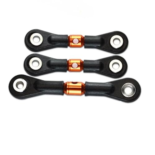 RC Zugstange Kompatibel Mit Tamiya TT-02 TT-02T 1/10 RC-Auto-Tuning-Teile-Zubehör 3-teilige Lenkstange Servostange RC-Auto-Verbindungsstange(Orange) von APMXQWIL