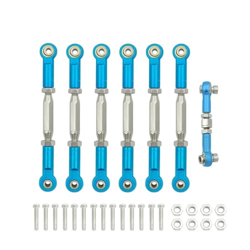 RC Zugstange Kompatibel Mit Traxxas Für Slash 4X4 2WD 1/10 RC-Auto-Tuning-Teile, 1 Set MetalTurnbuckle Camber Link End Adjustable Kit(Sky Blue) von APMXQWIL