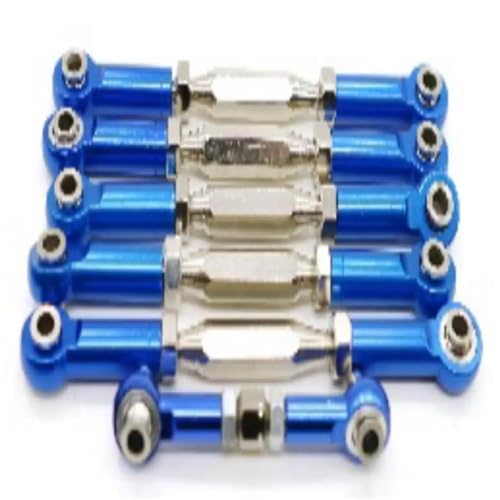 RC Zugstange Kompatibel Mit Traxxas Für Slash 4X4 5807 HQ727 1/10 RC Auto Upgrade-Teil 7-teiliges Lenkgestänge Aus Metall, Servo-Verbindung, Zugstange, Verbindungsstangen-Set(Dark Blue) von APMXQWIL