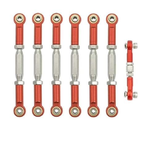RC Zugstange Kompatibel Mit Traxxas Für Slash 4X4 Für VXL 2WD Für Rustler Für Stampede 1/10 RC Autoteile Metall Spannschlösser Camber Link Rod Linkage Set(Red) von APMXQWIL