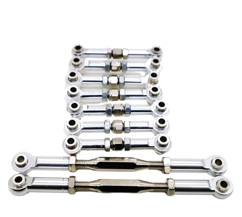 RC Zugstange Kompatibel Mit WLtoys K949-015 1/10 RC-Auto-Upgrade-Teile, 9-teiliges Metall-Zugstangen-Lenkservo-Verbindungsgestänge, Arm-Spurstange von APMXQWIL