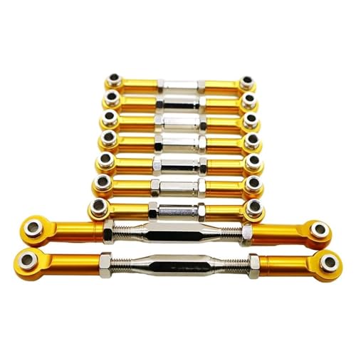 RC Zugstange Kompatibel Mit WLtoys K949-015 1/10 RC-Upgrade-Zubehör, Metall-Zugstange, Lenkservo-Verbindungsgestänge, Arm-Spurstange, RC-Auto-Verbindungsstange(Yellow) von APMXQWIL