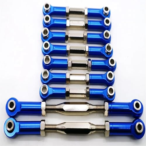 RC Zugstange Kompatibel Mit WLtoys K949 10428 1/10 RC-Autoteil, Lenkstangensatz Aus Aluminiumlegierung, RC-Lenkstangensatz, RC-Auto-Verbindungsstange(Dark Blue) von APMXQWIL