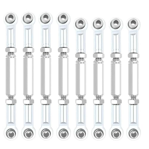 RC Zugstange Kompatibel Mit WPL B14 C14 C24 C-14K C-24K Für MN 90 MN45 MN99 1/16 RC Auto Metall Zugstange Lenkservo Verbindungsgestänge Arm Spurstangenköpfe(White) von APMXQWIL