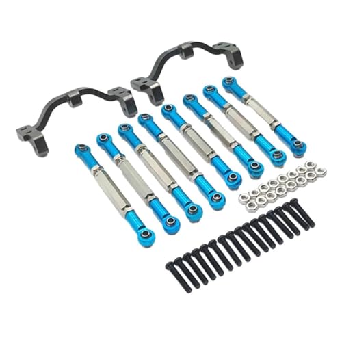 RC Zugstange Kompatibel Mit WPL C14 1/16 RC-Autoteil, Lenkstangensatz Aus Aluminiumlegierung, RC-Upgradeteil, 10-teiliger Radstand, RC-Lenkstangensatz(Blue) von APMXQWIL