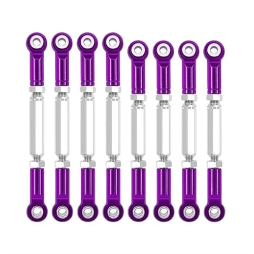 RC Zugstange Kompatibel Mit WPL C14 C24 1/16 RC Auto Upgrades Teile Metall Chassis Verbindungsstange Zugstangengestänge Und Spurstangenhalterung(Purple) von APMXQWIL