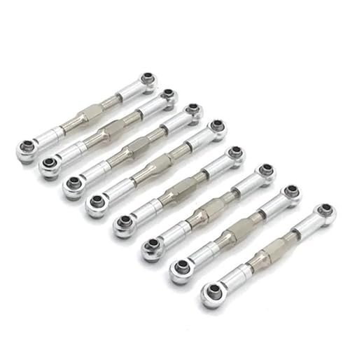 RC Zugstange Kompatibel Mit WPL C14 C24 B14 B24 1/24 RC Crawler Auto Upgrades Teile Zubehör Metall Upgrade 8PCS RC Auto Verbindungsstange(Silver) von APMXQWIL