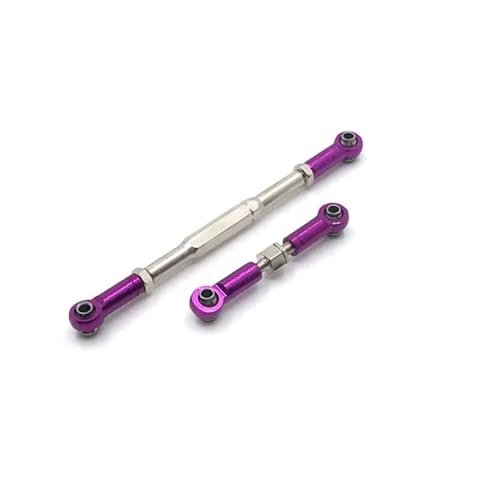 RC Zugstange Kompatibel Mit WPL C14 C24 B14 B24 B16 B36, Metall, Verstellbares Lenkgestänge, Servo-Verbindungsstange, Lenkgestänge, RC-Autoteile, Upgrade-Teile(Purple) von APMXQWIL