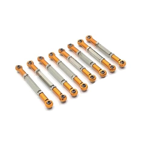 RC Zugstange Kompatibel Mit WPL C14 C24 B14 B24 Für HengLong Für FeiYu RC Autoteile Upgrade Metall 8 STÜCKE Verstellbare Spurstange(Yellow) von APMXQWIL