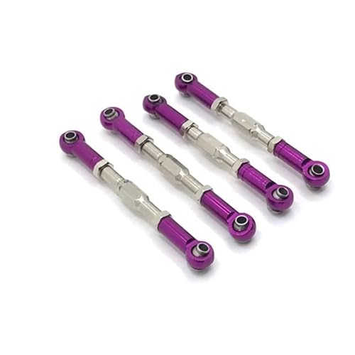 RC Zugstange Kompatibel Mit WPL C14 C24 B14 B24 RC Crawler Auto Upgrades Teile Zubehör Metall 4PCS Verstellbare Spurstange RC Auto Verbindungsstange(Purple) von APMXQWIL