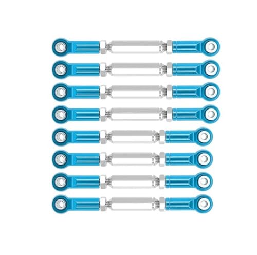 RC Zugstange Kompatibel Mit WPL D90 D91 C14 C24 1/16 RC-Auto-Tuning-Teile, Metall-Zugstange, Lenkservo-Verbindungsgestänge, Spurstangenköpfe, RC-Auto-Verbindungsstange(Blue) von APMXQWIL