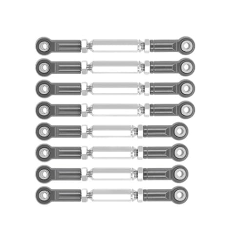 RC Zugstange Kompatibel Mit WPL D90 D91 C14 C24 1/16 RC-Auto-Tuning-Teile, Metall-Zugstange, Lenkservo-Verbindungsgestänge, Spurstangenköpfe, RC-Auto-Verbindungsstange(Gray) von APMXQWIL