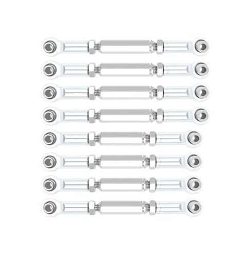 RC Zugstange Kompatibel Mit WPL D90 D91 C14 C24 1/16 RC-Auto-Tuning-Teile, Metall-Zugstange, Lenkservo-Verbindungsgestänge, Spurstangenköpfe, RC-Auto-Verbindungsstange(Silver) von APMXQWIL