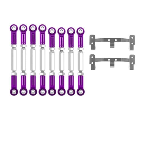 RC Zugstange Kompatibel Mit WPL Für MN D90 MN99S 1/12 RC Autozubehör, Metall-Chassis-Verbindungsstange, Zugstangengestänge Und Spurstangenhalterung(Purple) von APMXQWIL
