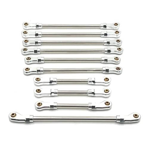 RC Zugstange Kompatibel Mit Wltoys 104006 104010 104020 104026 1/10 RC-Auto-Upgrade-Teile, 10 Stück Metallverbindungsstange, Verstellbare Lenkverbindung von APMXQWIL