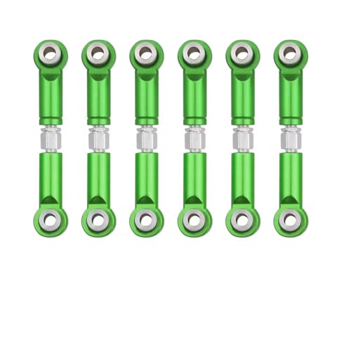 RC Zugstange Kompatibel Mit Wltoys A959 A959-B A949 A969 A979 K929 1/18 RC-Auto-Upgrade-Teile Metall Vorne Hinten Spurstangengestänge Servo-Set(Green) von APMXQWIL