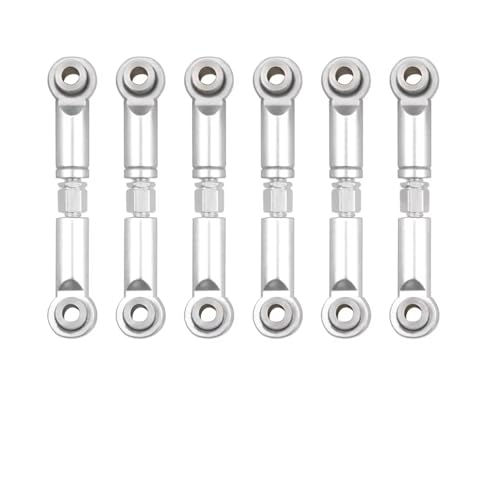 RC Zugstange Kompatibel Mit Wltoys A959 A959-B A949 A969 A979 K929 1/18 RC-Auto-Upgrade-Teile Metall Vorne Hinten Spurstangengestänge Servo-Set(Silver) von APMXQWIL