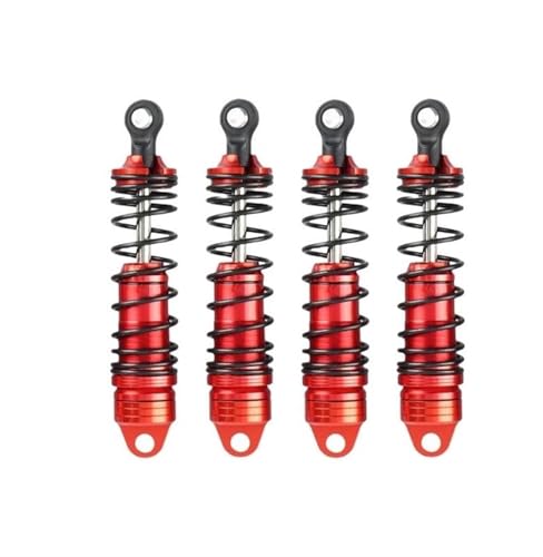 Stoßdämpfer RC-Autos Kompatibel Mit Traxxas Für E-Revo 2.0 Für VXL Für Summit, 4-teiliges Metall-Stoßdämpfer Vorn Und Hinten, 1/10 RC-Auto-Upgrade-Teile(Red) von APMXQWIL