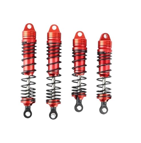 Stoßdämpfer RC-Autos Kompatibel Mit Traxxas Für Slash 4X4 4WD 2WD Für Rustler Für Stampede Für Hoss, 4-teilige Metallstoßdämpfer Vorn Und Hinten, 1/10 RC-Autoteile(Red) von APMXQWIL