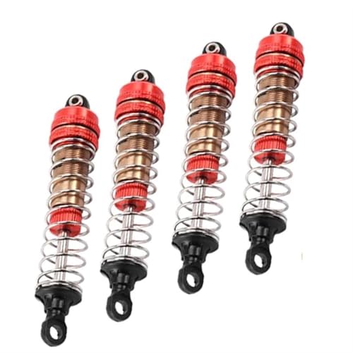 Stoßdämpfer RC-Autos Kompatibel Mit XLF X-03 X-04, 4-teilig, Metall-Stoßdämpfer, Dämpfer, 1/10 RC-Auto Für Monster Truck, Upgrade, Ersatzzubehör(Red) von APMXQWIL