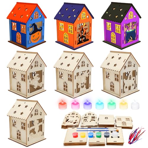 APODESS 7SET Halloween Kürbis Led Haus Bastelset Herbst Kinder Geisterhaus Herbstdeko Kürbis Beleuchtung Kürbishaus Bastelset Kürbis Hexenhaus zum Bemalen Herbstdeko Tischdeko für innen Tisch APODESS 7SET Halloween Kürbis Led Haus Bastelset Herbst Kinder Geisterhaus Herbstdeko Kürbis Beleuchtung Kürbishaus Bastelset Kürbis Hexenhaus zum Bemalen Herbstdeko Tischdeko für innen Tisch von APODESS